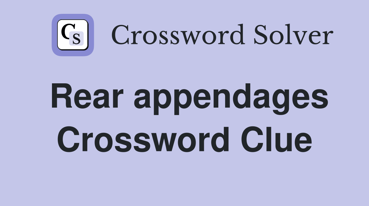 Rear appendages Crossword Clue
