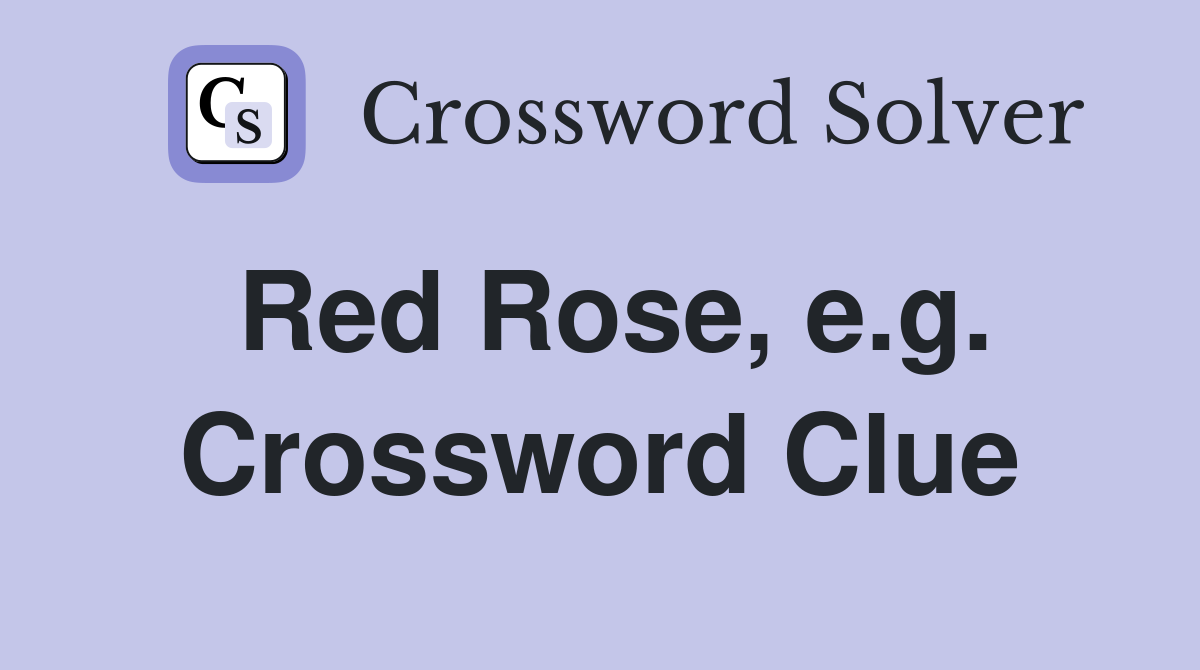 Red Rose, e.g. Crossword Clue