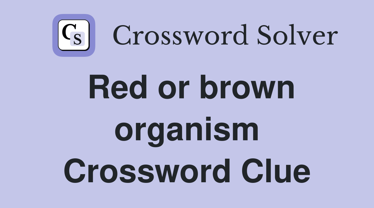 Red or brown organism Crossword Clue