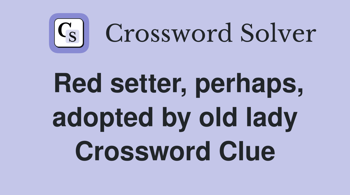 Red setter, perhaps, adopted by old lady Crossword Clue