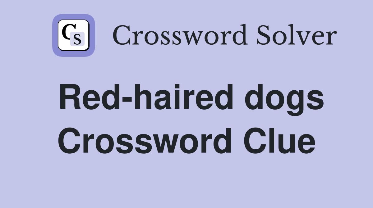 Red-haired dogs Crossword Clue