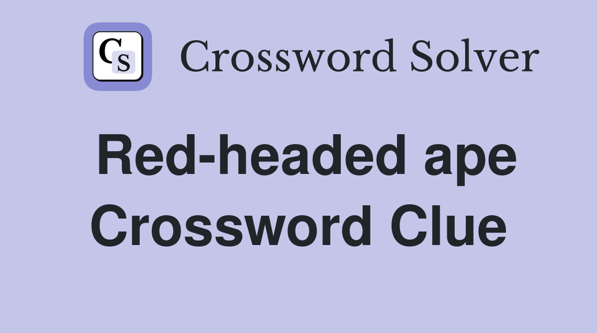 Red-headed ape Crossword Clue