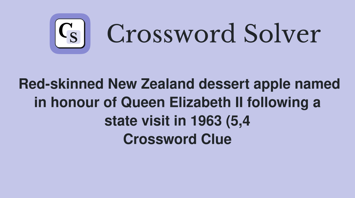 Red skinned New Zealand dessert apple named in honour of Queen Red skinned New Zealand dessert apple named in honour of Queen