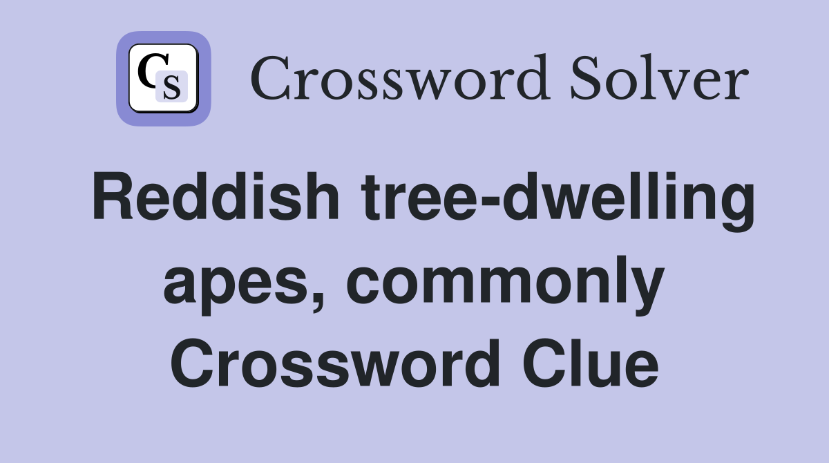 Reddish tree-dwelling apes, commonly Crossword Clue