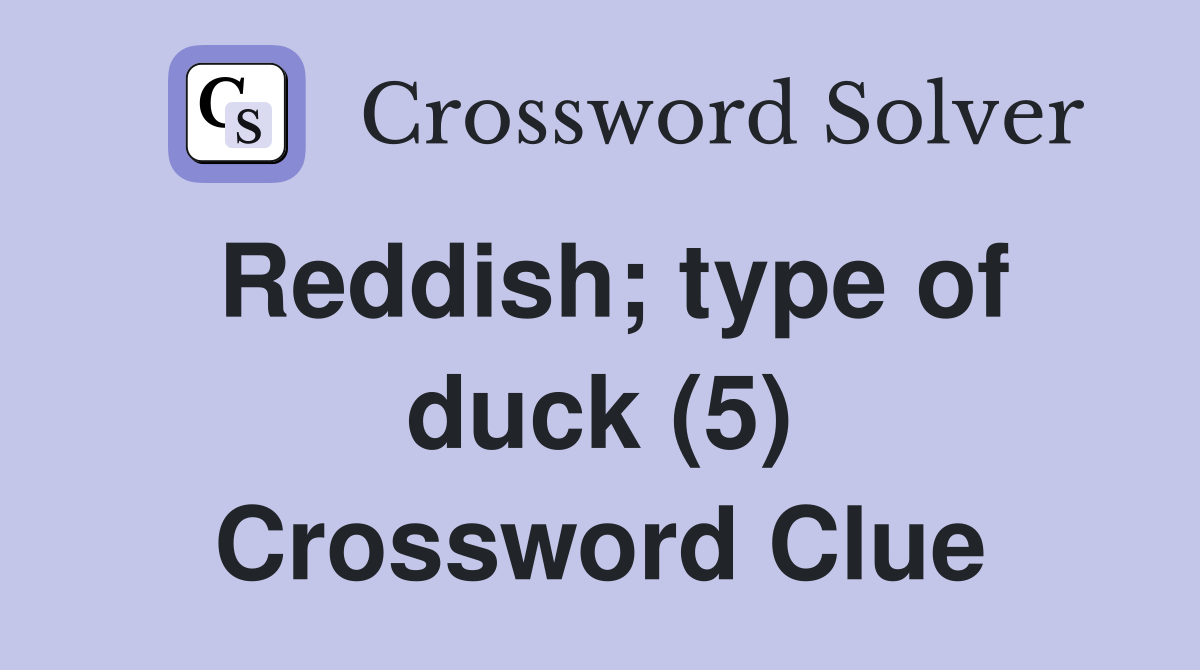 Reddish; type of duck (5) Crossword Clue