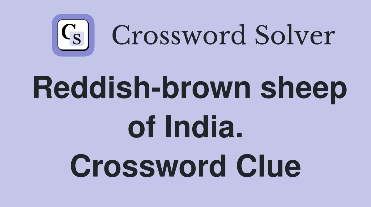 Reddish-brown sheep of India. Crossword Clue