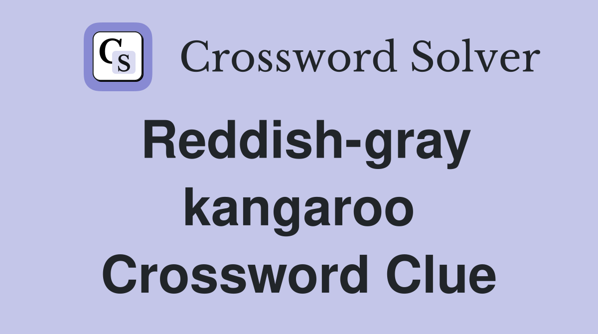 Reddish-gray kangaroo Crossword Clue