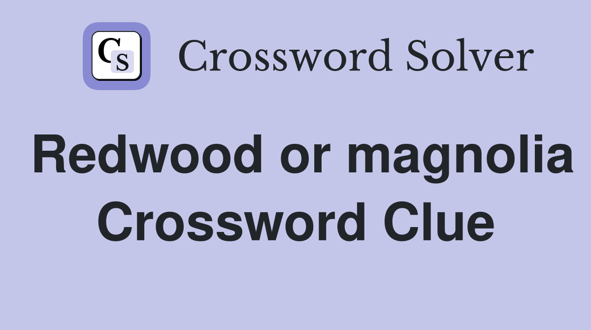 Redwood or magnolia Crossword Clue