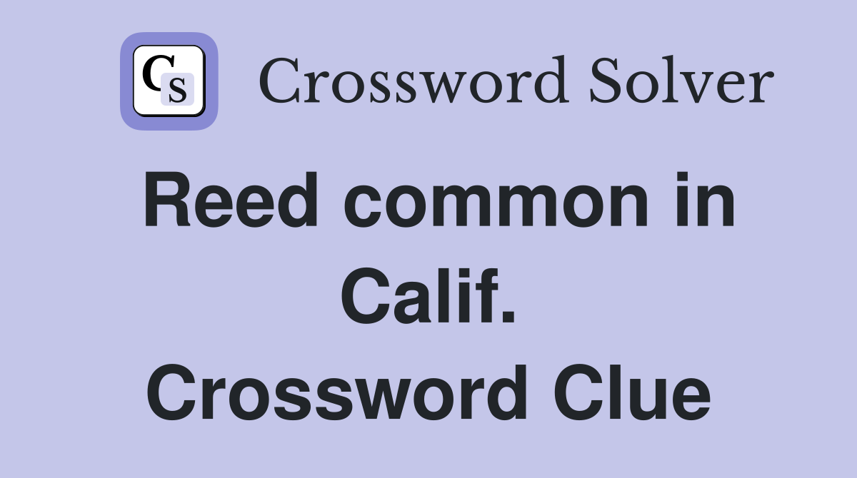 Reed common in Calif. Crossword Clue