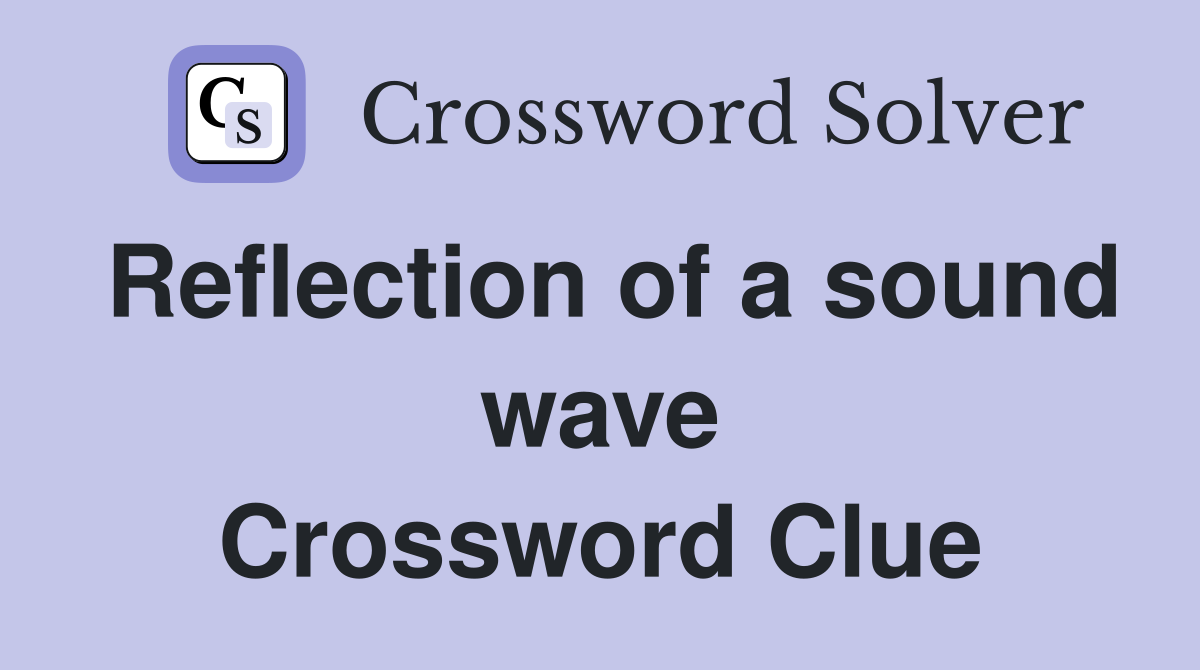Reflection of a sound wave Crossword Clue
