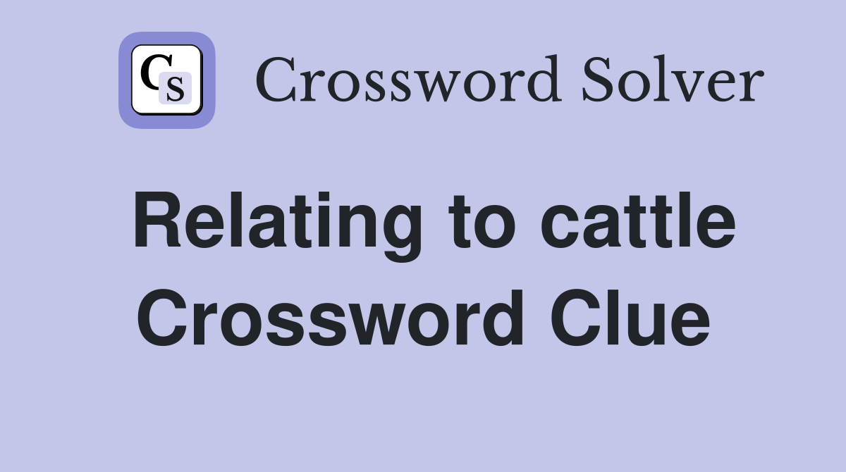 Relating to cattle Crossword Clue
