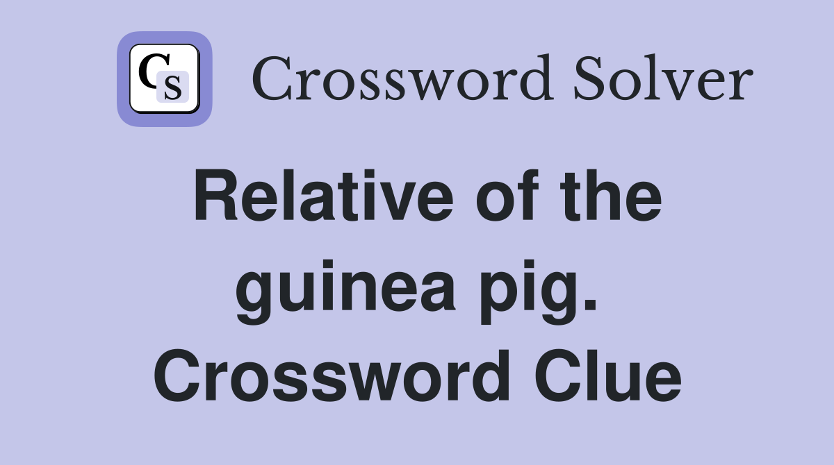 Relative of the guinea pig. Crossword Clue