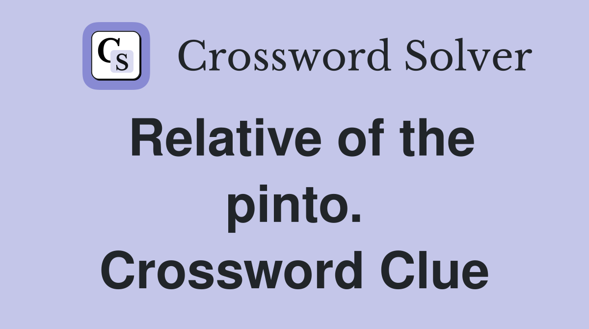 Relative of the pinto. Crossword Clue