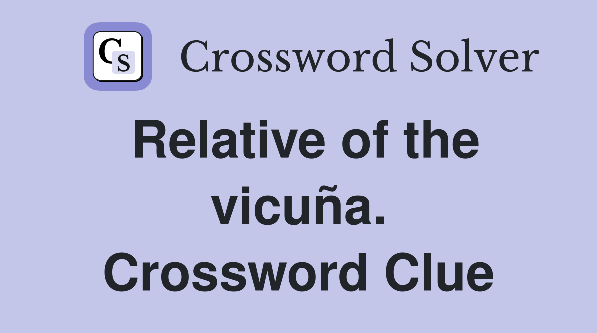 Relative of the vicuña. Crossword Clue