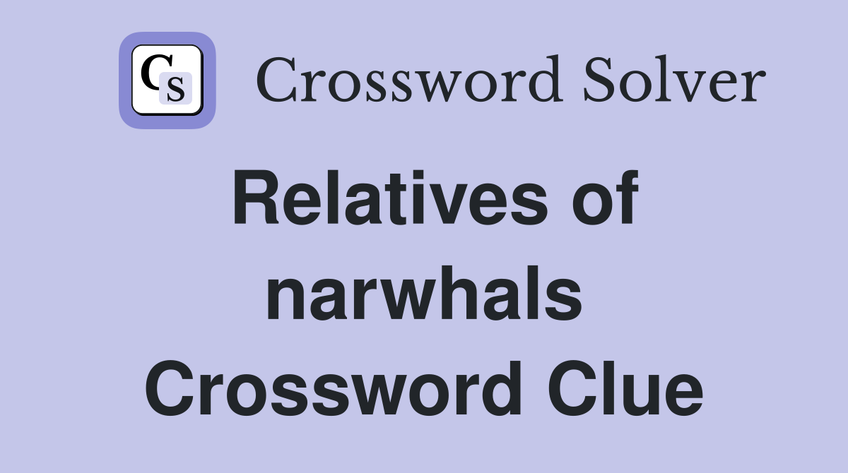 Relatives of narwhals Crossword Clue