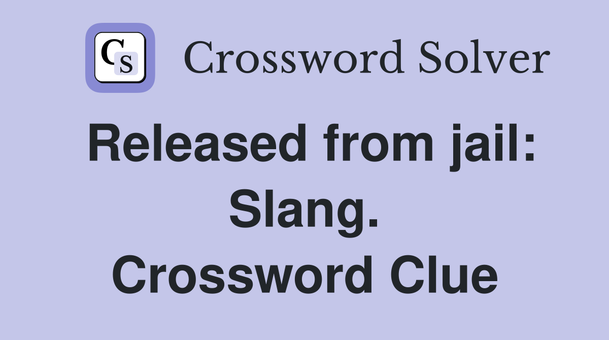 Released from jail: Slang. Crossword Clue