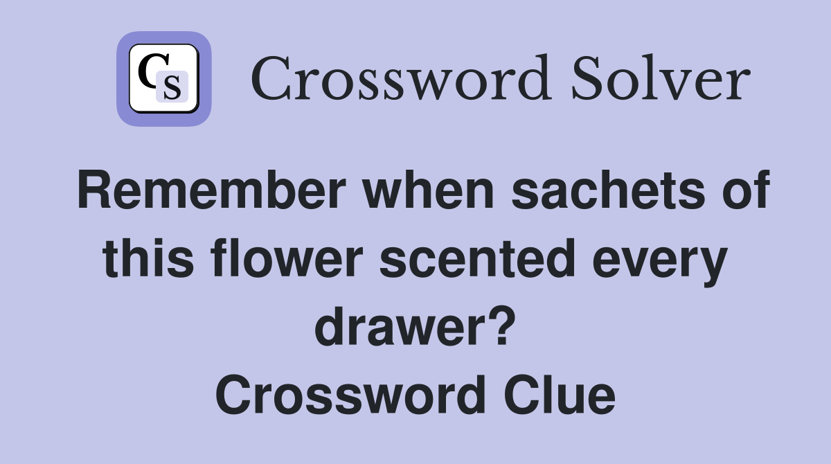 Remember when sachets of this flower scented every drawer? Crossword Clue