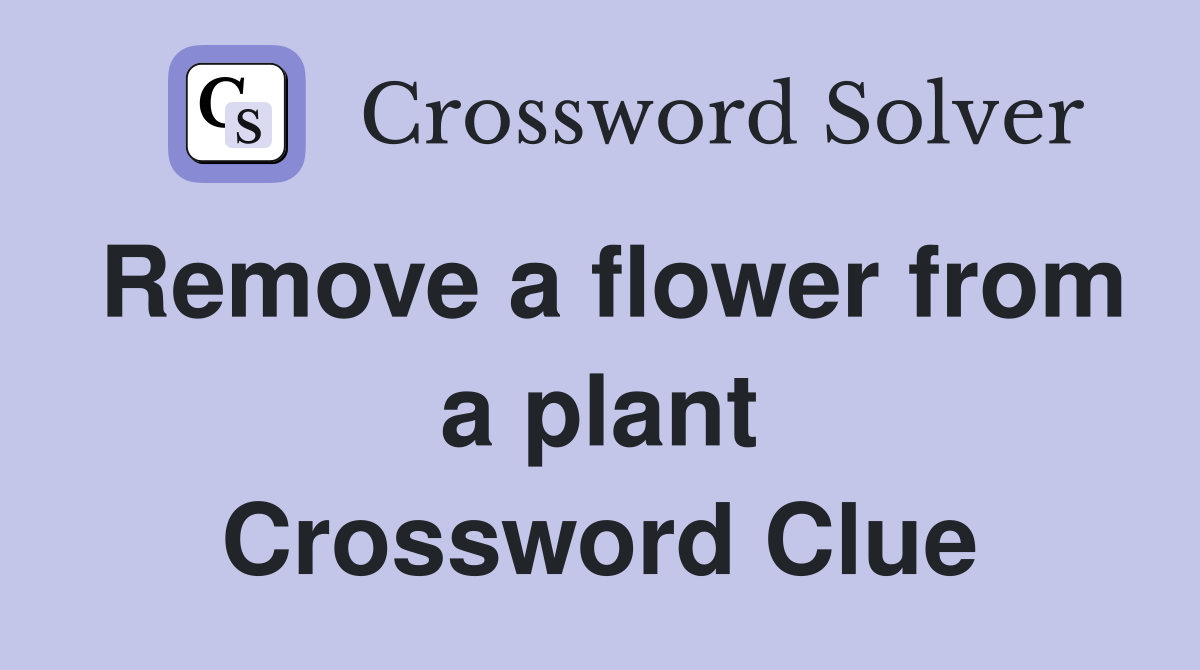 Remove a flower from a plant Crossword Clue