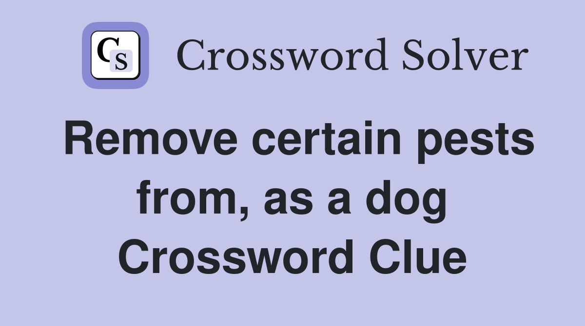 Remove certain pests from, as a dog Crossword Clue