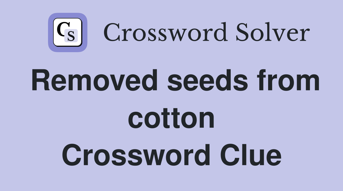 Removed seeds from cotton Crossword Clue