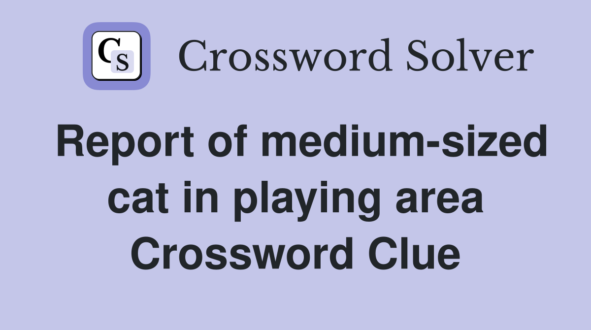 Report of medium-sized cat in playing area Crossword Clue