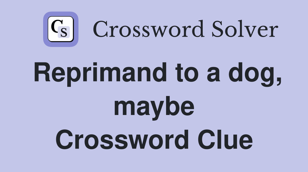 Reprimand to a dog, maybe Crossword Clue