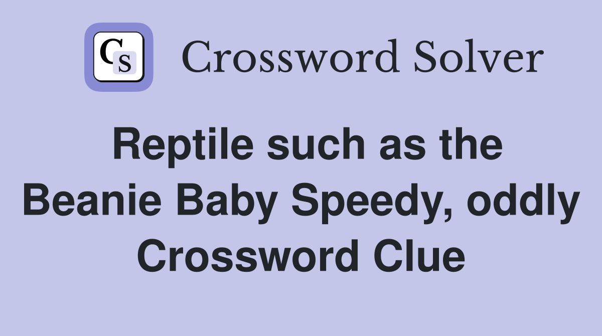 Reptile such as the Beanie Baby Speedy, oddly Crossword Clue