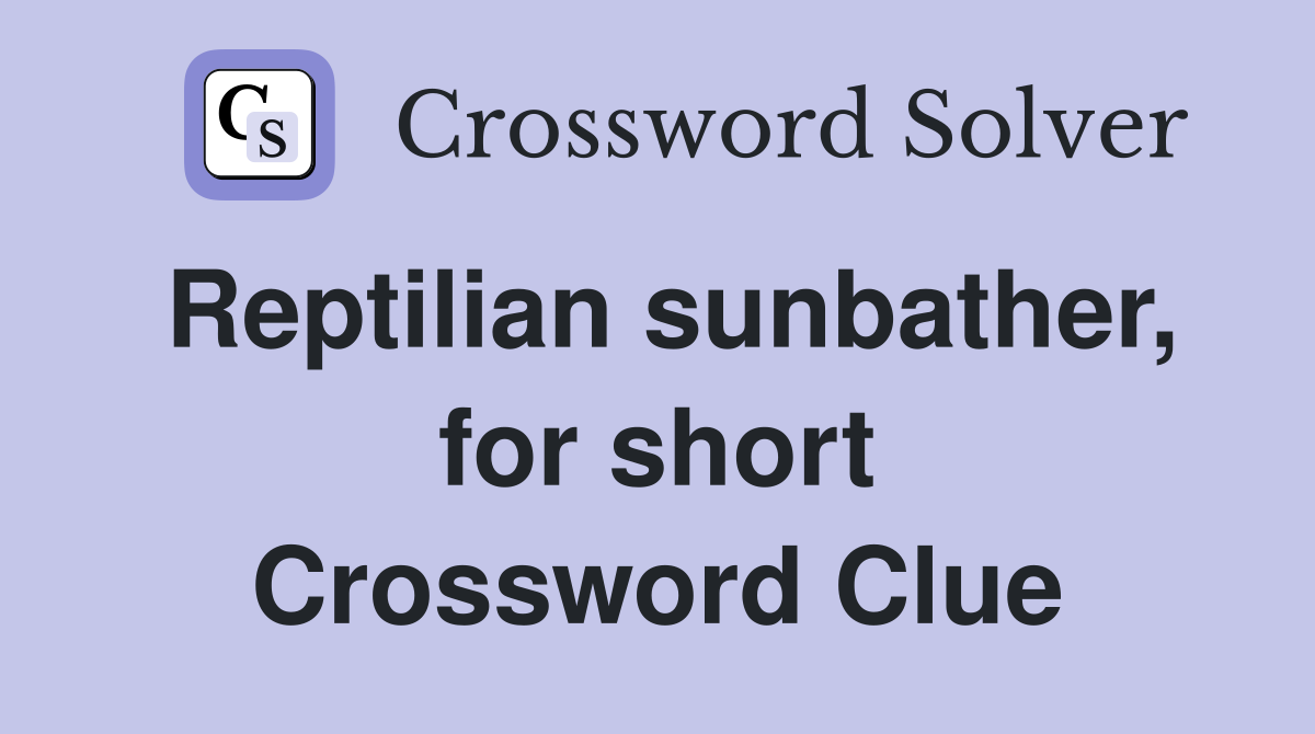 Reptilian sunbather, for short Crossword Clue