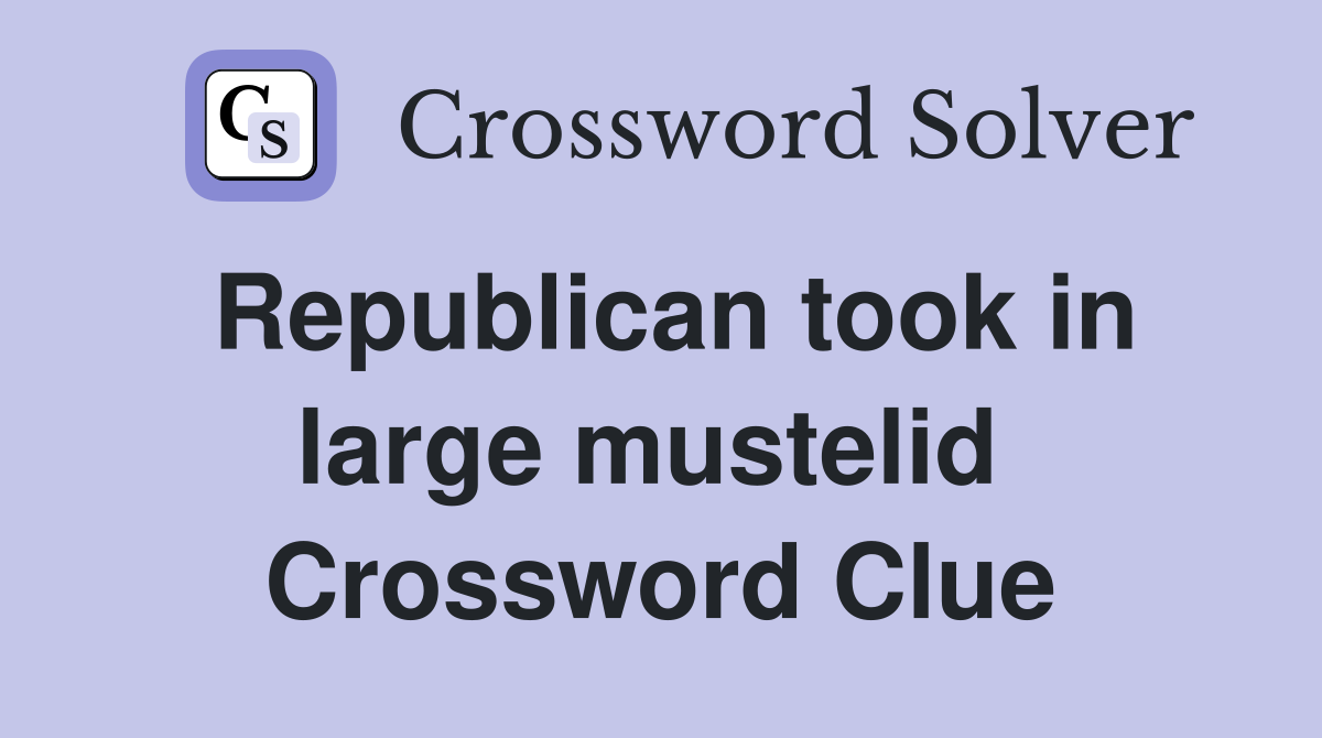 Republican took in large mustelid  Crossword Clue