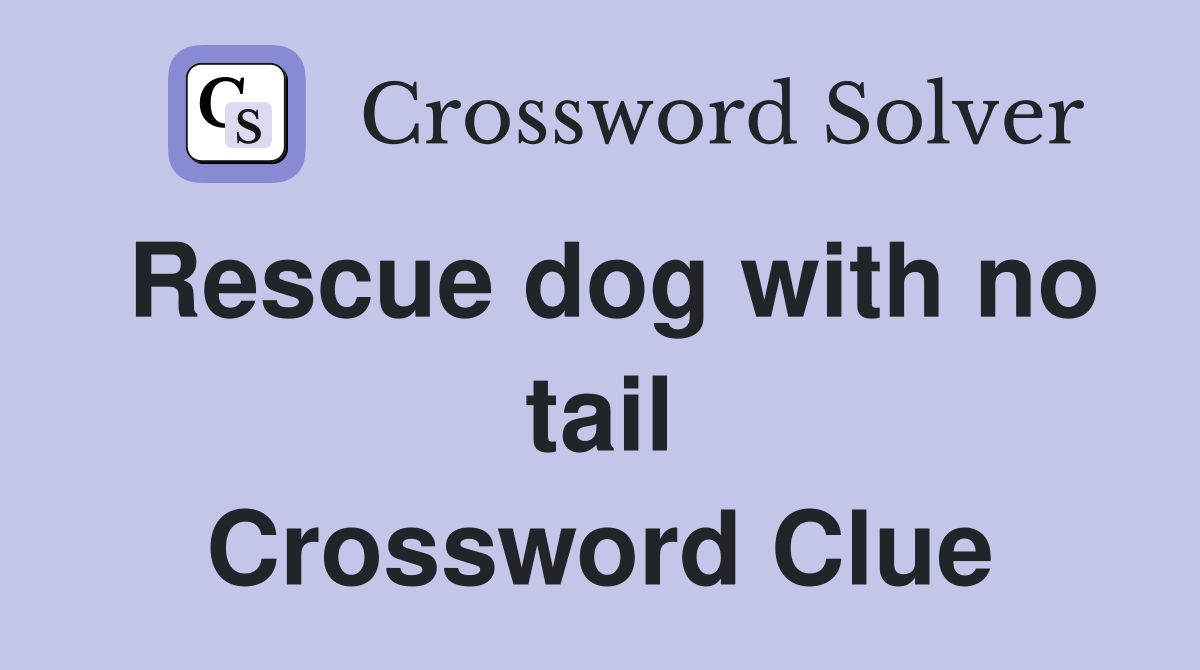 Rescue dog with no tail Crossword Clue
