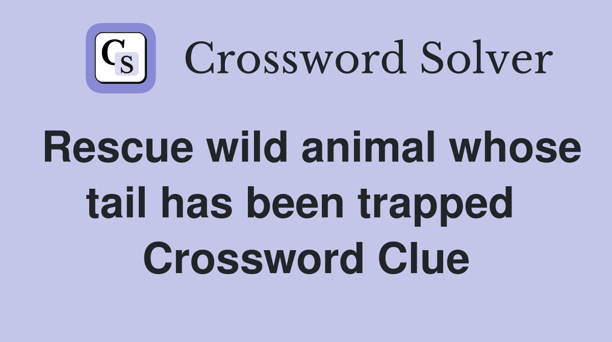 Rescue wild animal whose tail has been trapped  Crossword Clue