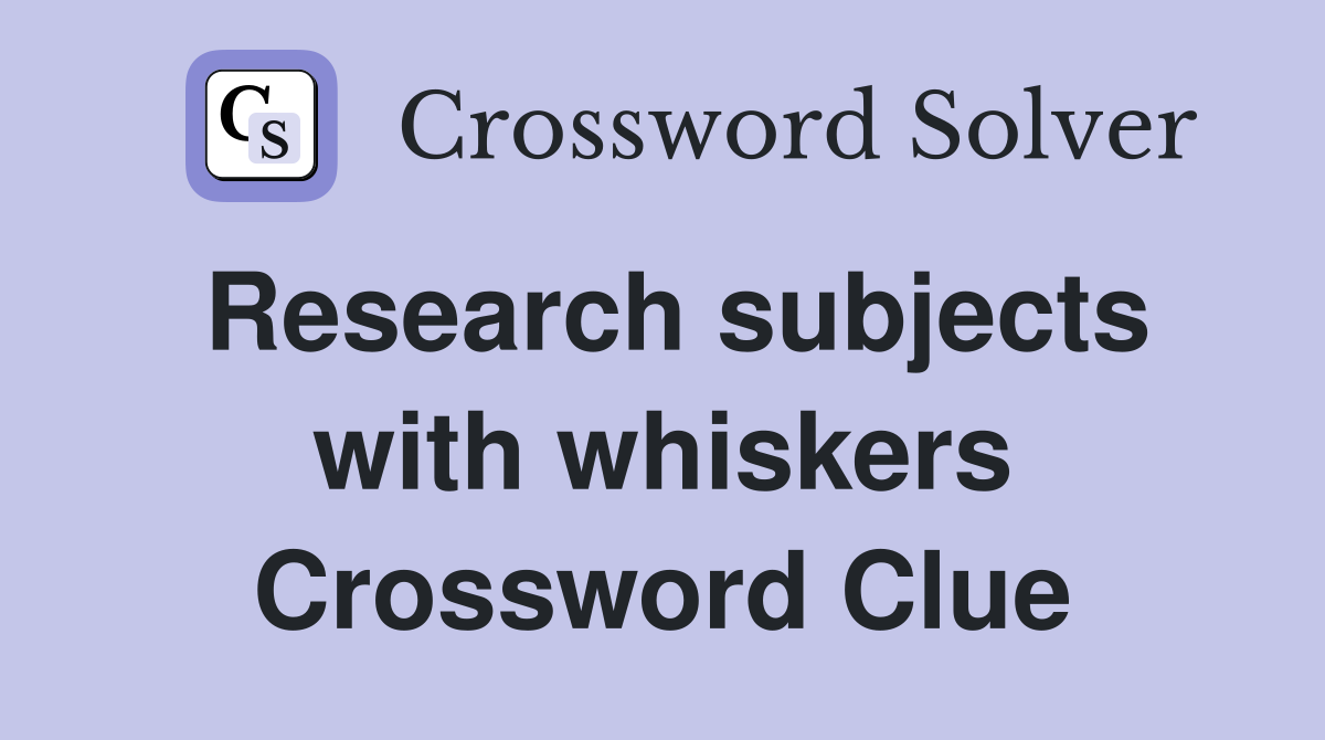 Research subjects with whiskers Crossword Clue