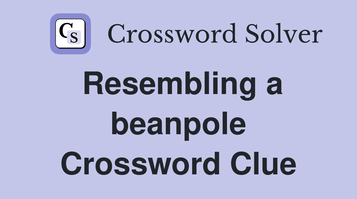 Resembling a beanpole Crossword Clue