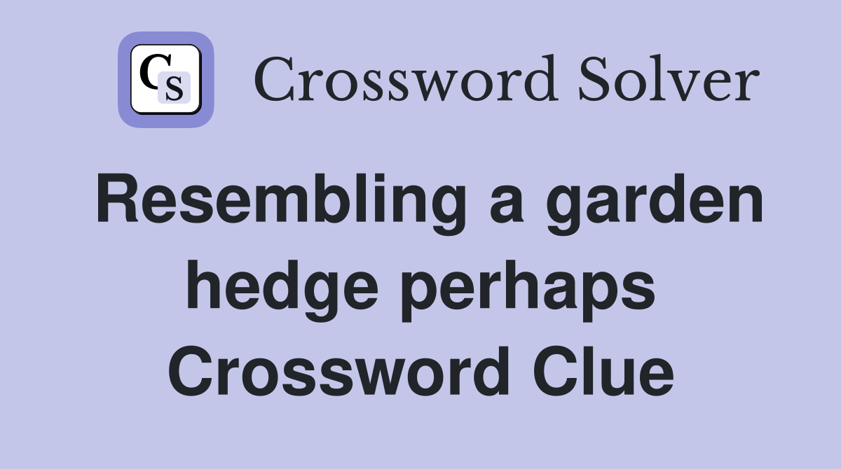 Resembling a garden hedge perhaps Crossword Clue
