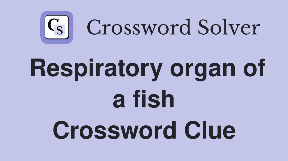 Respiratory organ of a fish Crossword Clue