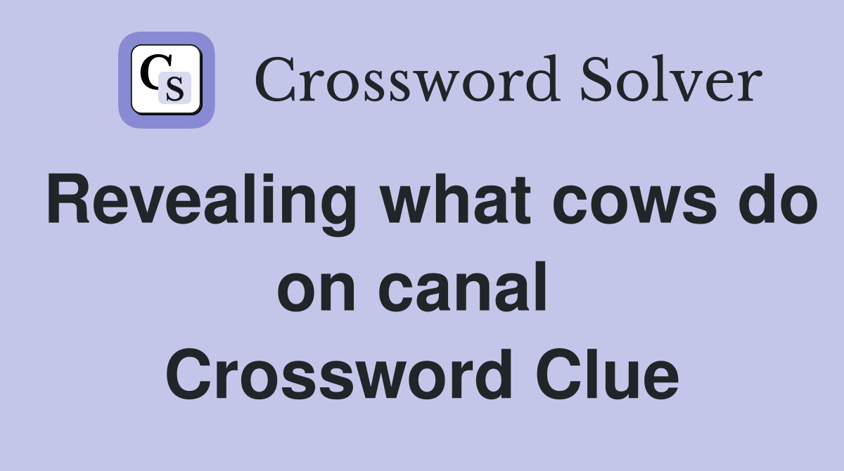 Revealing what cows do on canal  Crossword Clue