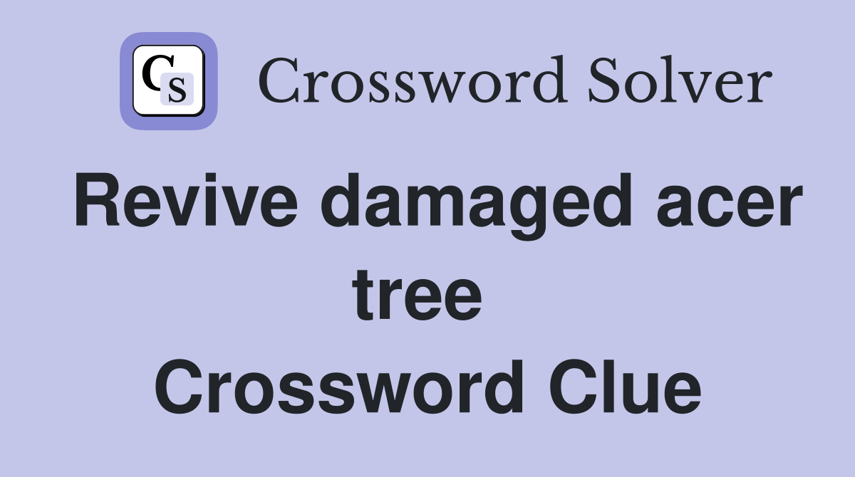 Revive damaged acer tree  Crossword Clue