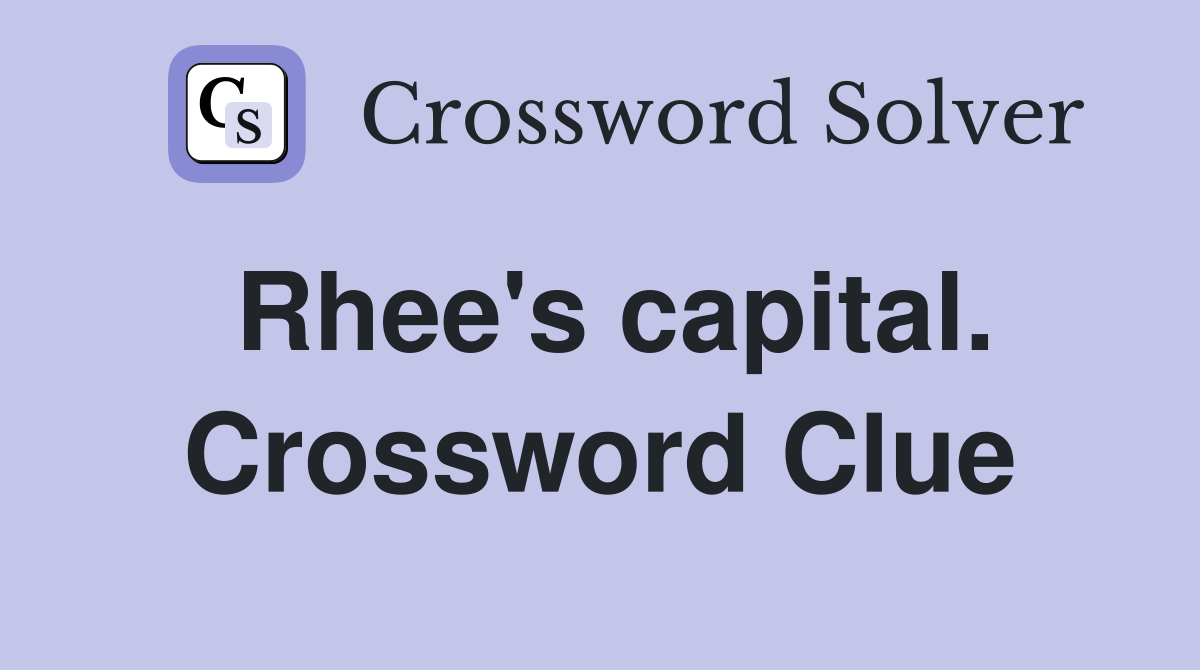 Rhee's capital. Crossword Clue