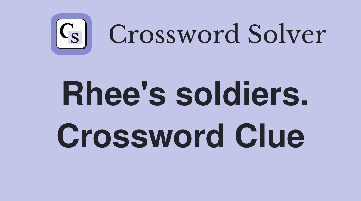 Rhee's soldiers. Crossword Clue