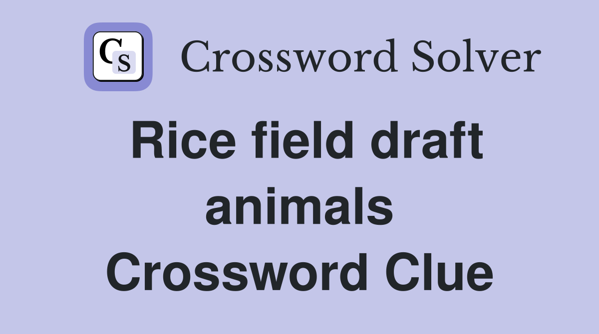 Rice field draft animals Crossword Clue