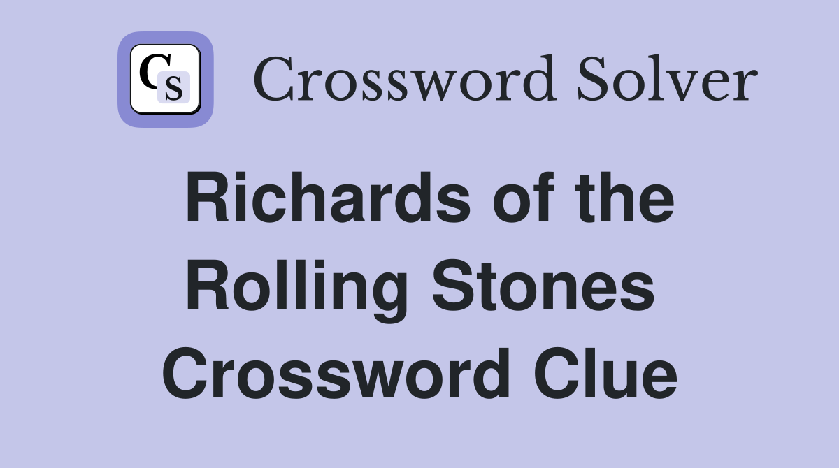 Richards of the Rolling Stones Crossword Clue