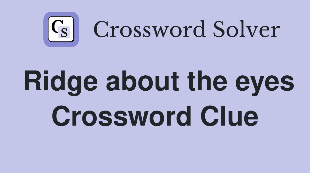 Ridge about the eyes Crossword Clue