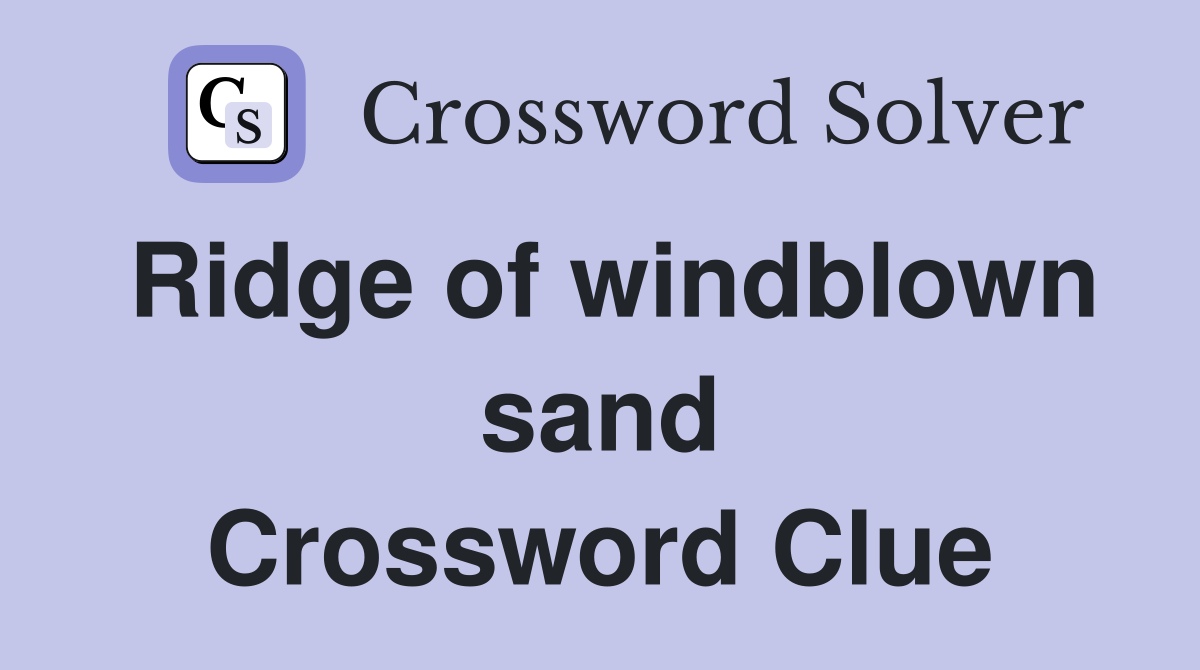 Ridge of windblown sand Crossword Clue