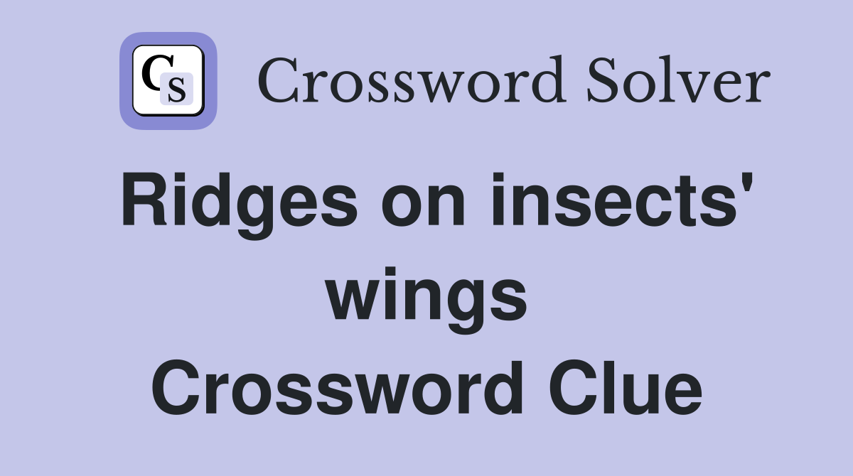 Ridges on insects' wings Crossword Clue