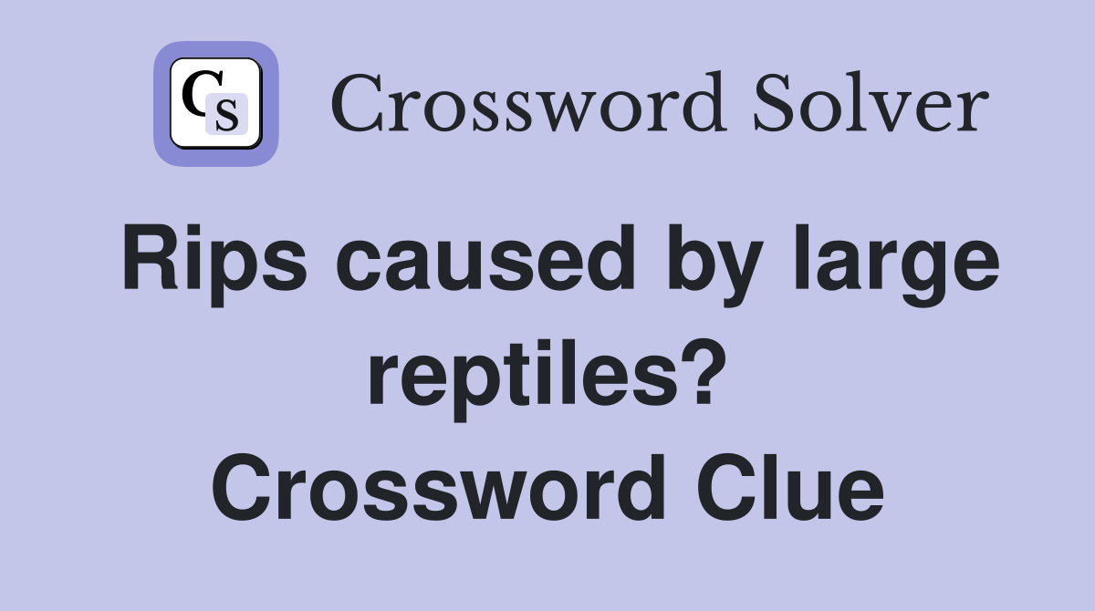 Rips caused by large reptiles? Crossword Clue