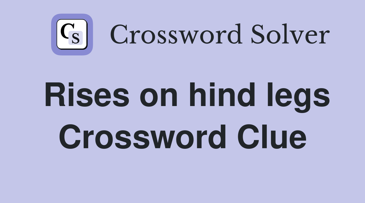 Rises on hind legs Crossword Clue