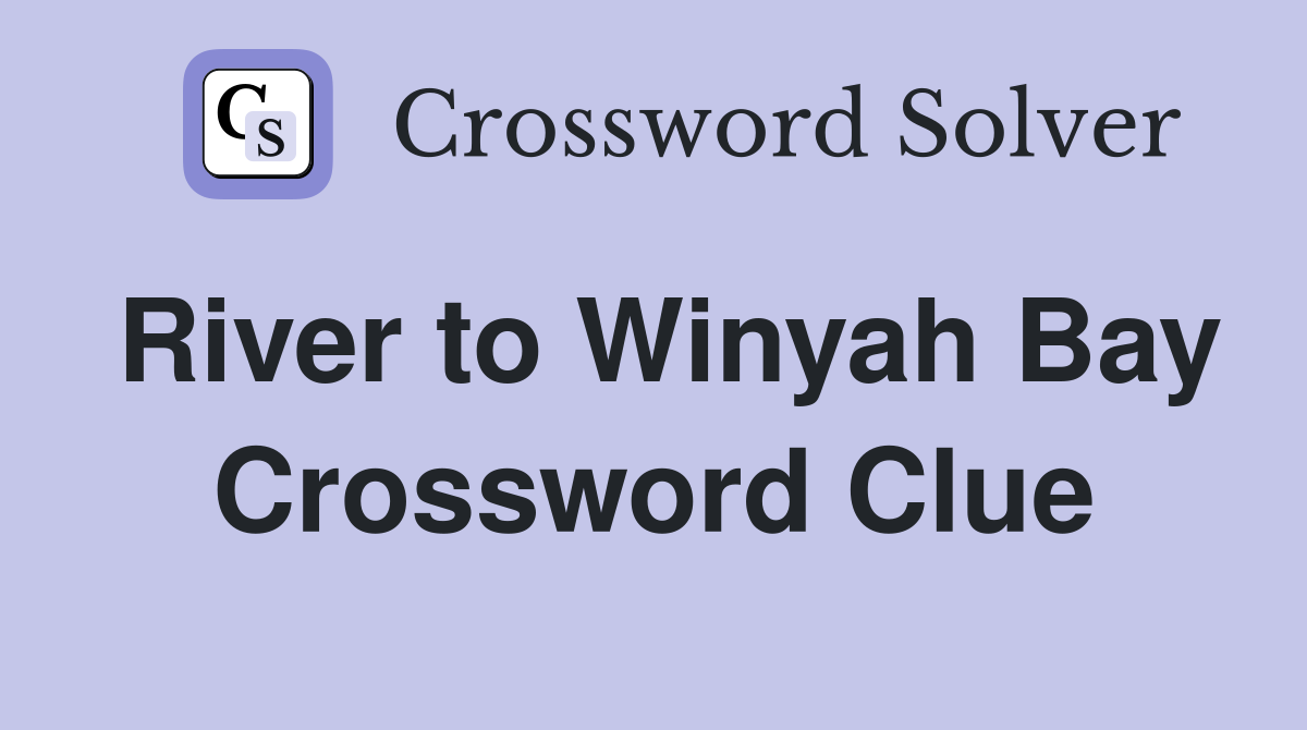 River to Winyah Bay Crossword Clue
