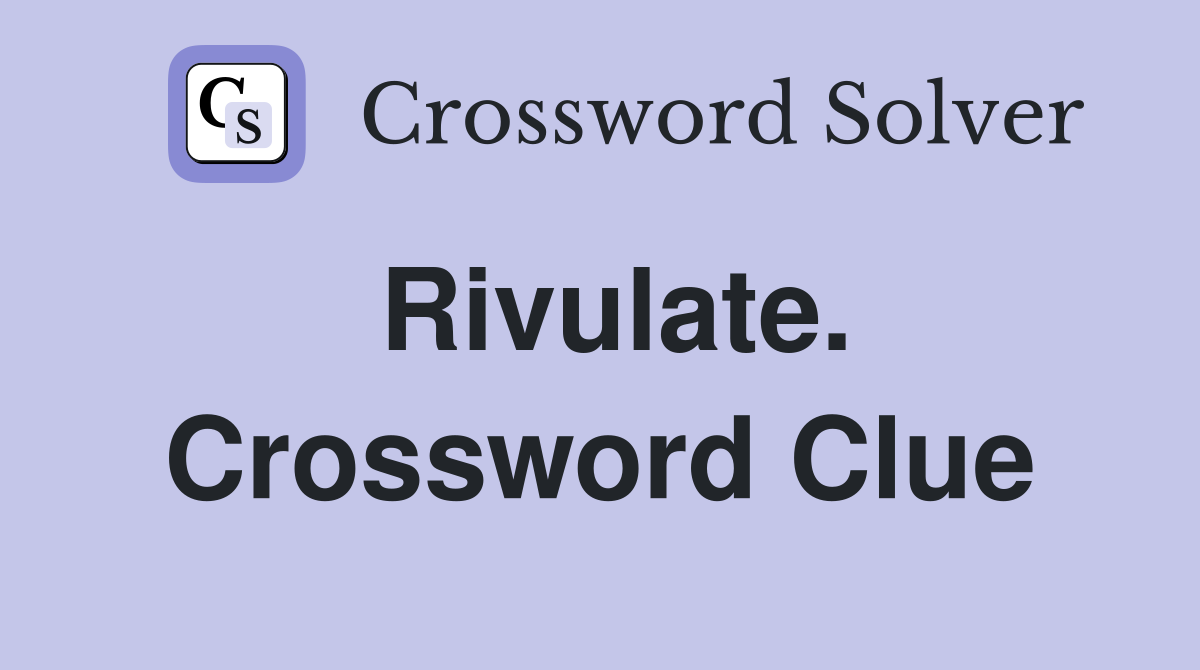Rivulate. Crossword Clue