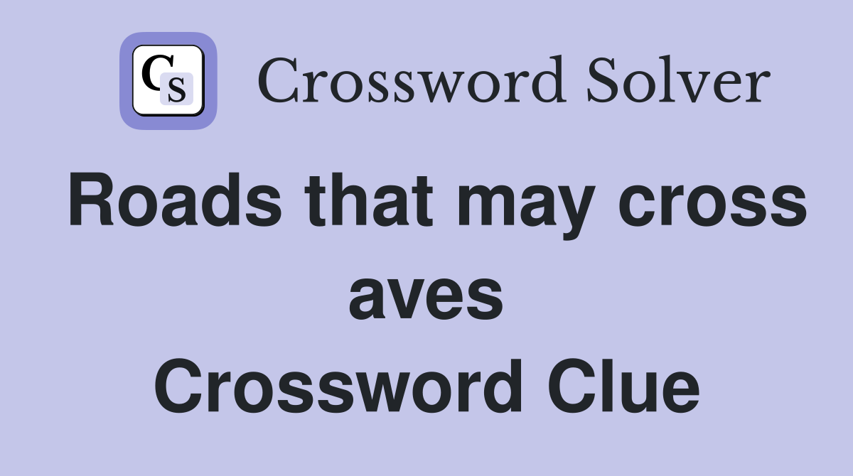 Roads that may cross aves Crossword Clue