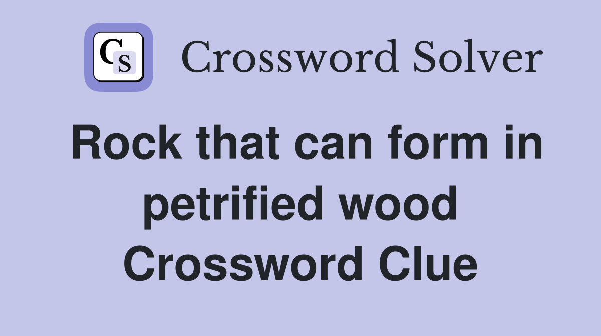 Rock that can form in petrified wood Crossword Clue